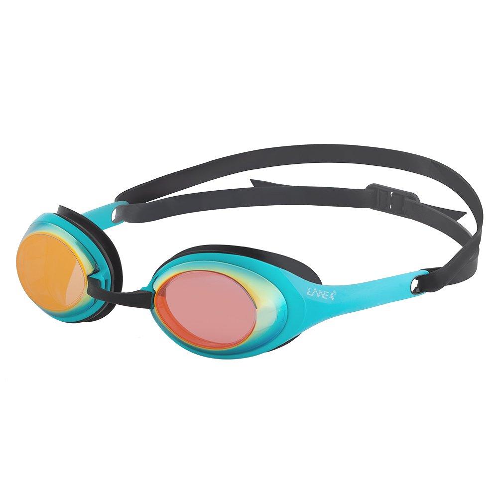 [AUSTRALIA] - LANE 4 Performance & Fitness Swim Goggle A941 - Patented TriFusion System Gaskets Mirror Lenses for Adults #94110 (Blue) 