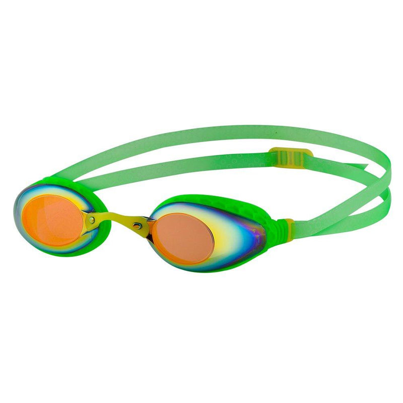 [AUSTRALIA] - LANE4 Racing Swim Goggle A935 - Hive-Structured Gaskets Mirror Lenses Anti-Fog UV Protection Comfortable No Leak Easy Adjusting for Adults Women Ladies #93510 Green 