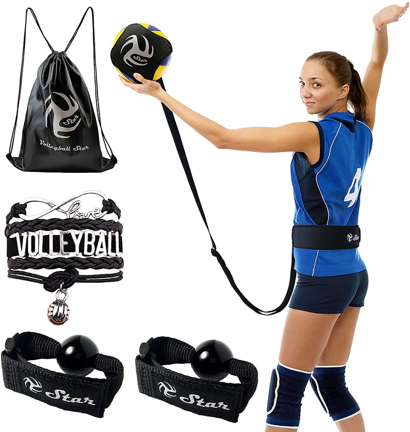 Volleyball Training Equipment Aid - Practice Your Serving, Setting & Spiking with Ease, Great Solo Serve & Spike Trainer for Beginners & Pro, Perfect Volleyball Gift, Choose The Right Bundle for You Black&White Volleyball Training Kit - BeesActive Australia