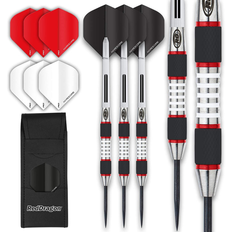 [AUSTRALIA] - RED DRAGON Evos Tungsten Steeltip Darts Set Available in 24g, 26g, 28g with Flights, Stems and Wallet 24.0 Grams 