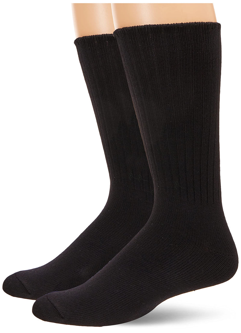 Chaps Men's Assorted Rib Dress Crew Socks (3 Pack) 6-12 Black - BeesActive Australia