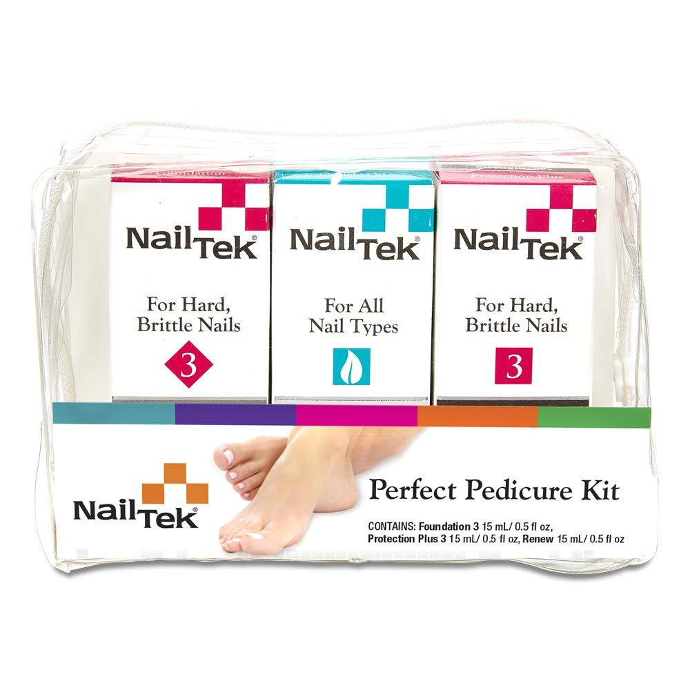 Nail Tek Kit, Pedicure Foundation 3, Protection Plus 3, Renew - 3 pc, Repair and Reinforce Dry, Brittle Nails, Prevents Nails Discoloration - BeesActive Australia