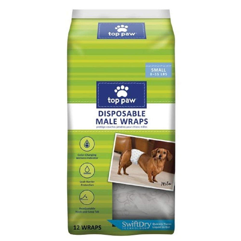 Top Paw Disposable Male Wrap Dog Diapers (Small) - BeesActive Australia