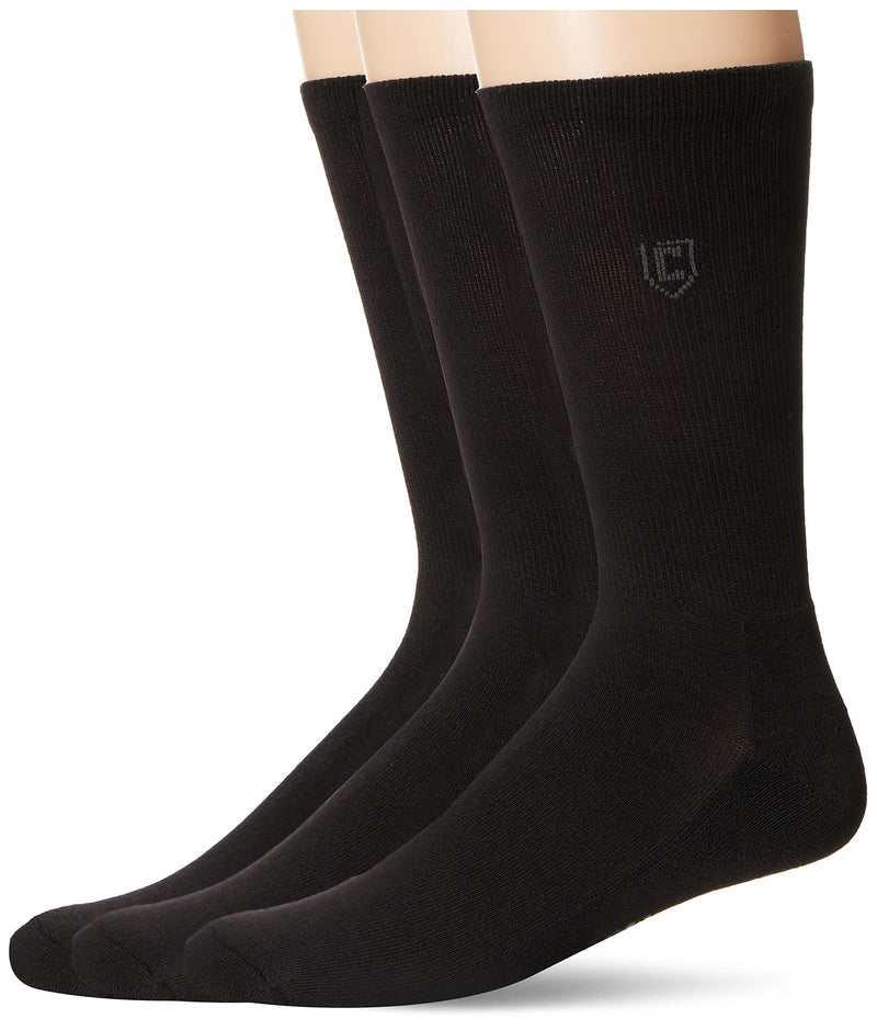 Chaps mens Assorted Solid Dress Crew Socks (3 Pack) 6-12 Black Solid - BeesActive Australia