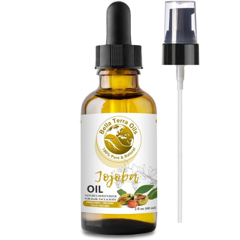 NEW Jojoba Oil. 2oz. Cold-pressed. Unrefined. Organic. 100% Pure. Anti-inflammatory. Hexane-free. Rejuvenates Skin. Softens Hair. Natural Moisturizer. For Hair, Skin, Nails, Beard, Stretch Marks. - BeesActive Australia