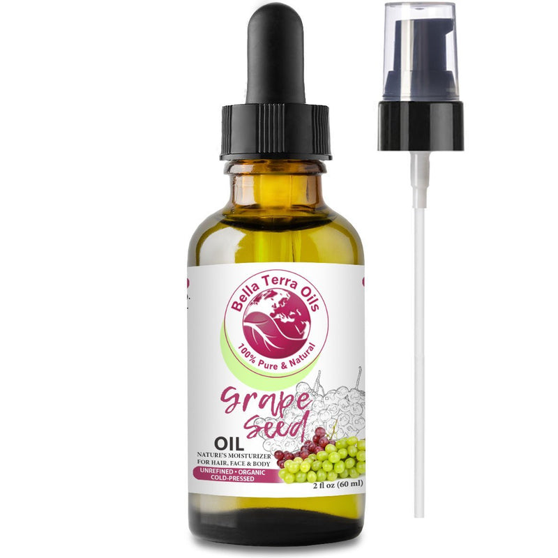NEW Grape Seed Oil. 2oz. Cold-pressed. Unrefined. Organic. 100% Pure. Rich in vitamins. Hexane-free. Rejuvenates Skin. Softens Hair. Natural Moisturizer. For Hair, Skin, Nails, Beard, Stretch Marks. - BeesActive Australia