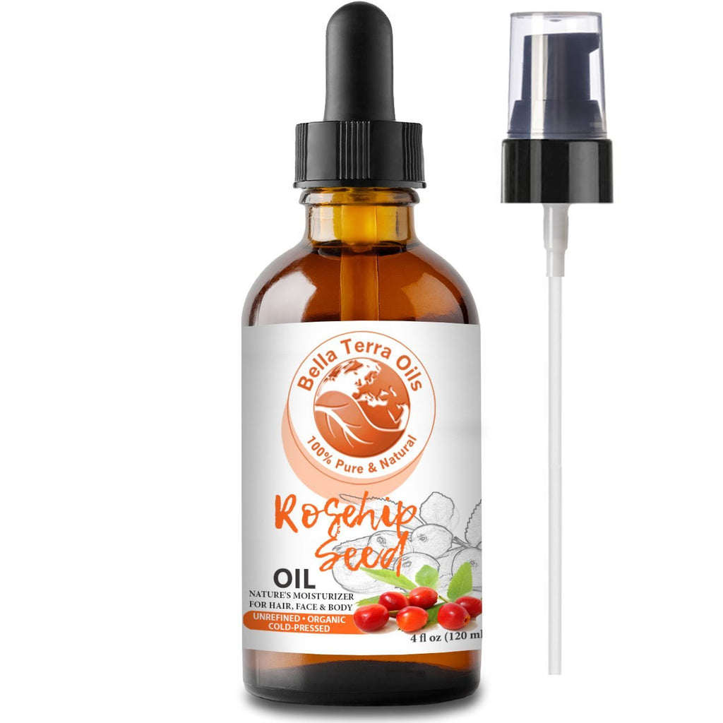 NEW Rosehip Seed Oil. 4oz. Cold-pressed. Unrefined. Organic. 100% Pure. Anti-aging. Hexane-free. Improves the Appearance of Wrinkles, Scars. Natural Moisturizer. For Hair, Skin, Nails, Stretch Marks. - BeesActive Australia