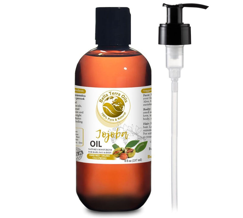 NEW Jojoba Oil. 8oz. Cold-pressed. Unrefined. Organic. 100% Pure. Anti-inflammatory. Hexane-free. Rejuvenates Skin. Softens Hair. Natural Moisturizer. For Hair, Skin, Nails, Beard, Stretch Marks. - BeesActive Australia