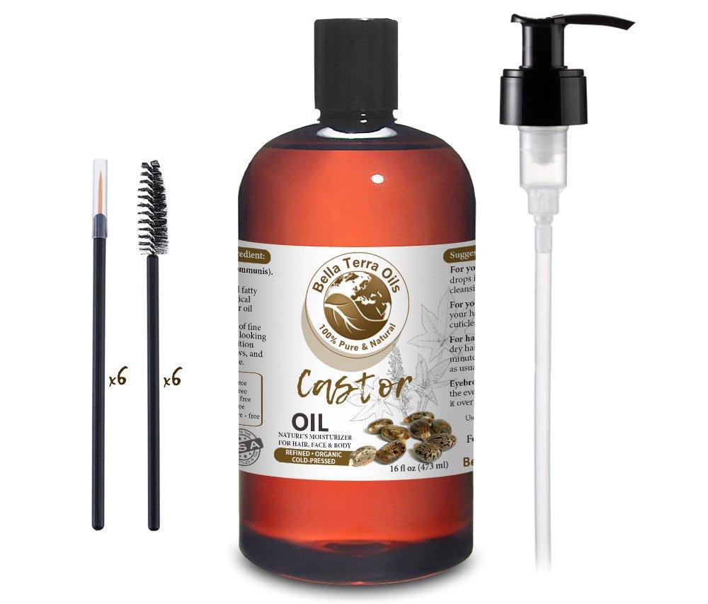 NEW Castor Oil. 16oz. Cold-pressed. Refined. Organic. 100% Pure. Non-toxic. Hexane-free. Soothes Skin and Promotes Hair Growth. Natural Moisturizer. For Hair, Face, Body, Nails, Stretch Marks. - BeesActive Australia