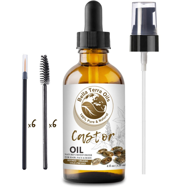 NEW Castor Oil. 4oz. Cold-pressed. Refined. Organic. 100% Pure. Non-toxic. Hexane-free. Soothes Skin and Promotes Hair Growth. Natural Moisturizer. For Hair, Face, Body, Eyebrow, Eyelashes, Nails. - BeesActive Australia