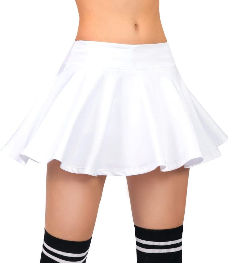 Cityoung Women's Pleated Tennis Skirt High Waist Active Skorts Skirt with Pocket for Running Golf Workout White X-Small - BeesActive Australia
