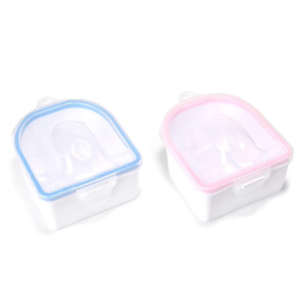 Rolabling 2 PCS Soaking Soak Bowl Nail Art Polish Remove Wash Soaker Tray Manicure Spa Tool - BeesActive Australia