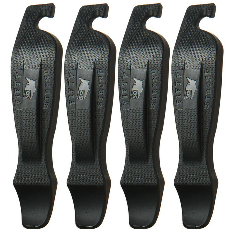 50 Strong Bike Tire Lever - Set of 4 Easy Grip Bicycle Levers - Best Tire Changing Tool - Made in USA and Designed to Snap Together for Storage Black - BeesActive Australia