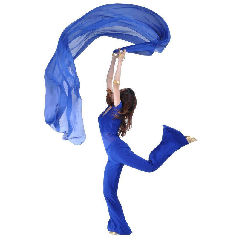 [AUSTRALIA] - 250x120cm (8.2ftx3.9ft) 100% Chiffon Scarf Belly Dance Scarf Throwing Yarn Scarf Shawls Veils Dark Blue 