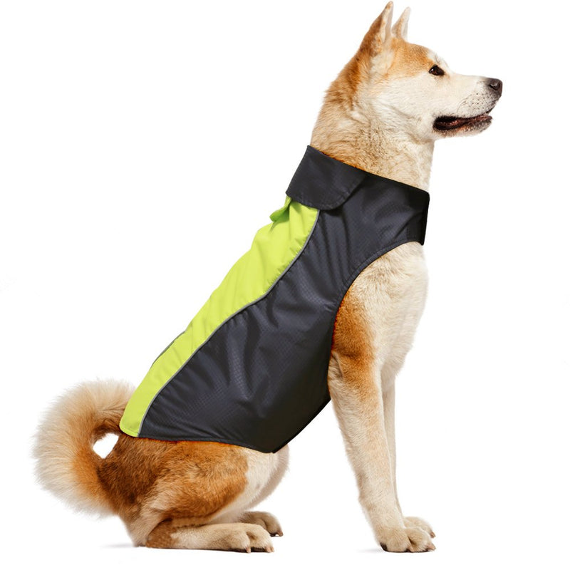 VIZPET Dog Raincoat Waterproof Lightweight & High Visibility Dog Coat Jacket for Small Medium Large Dogs Green-L - BeesActive Australia