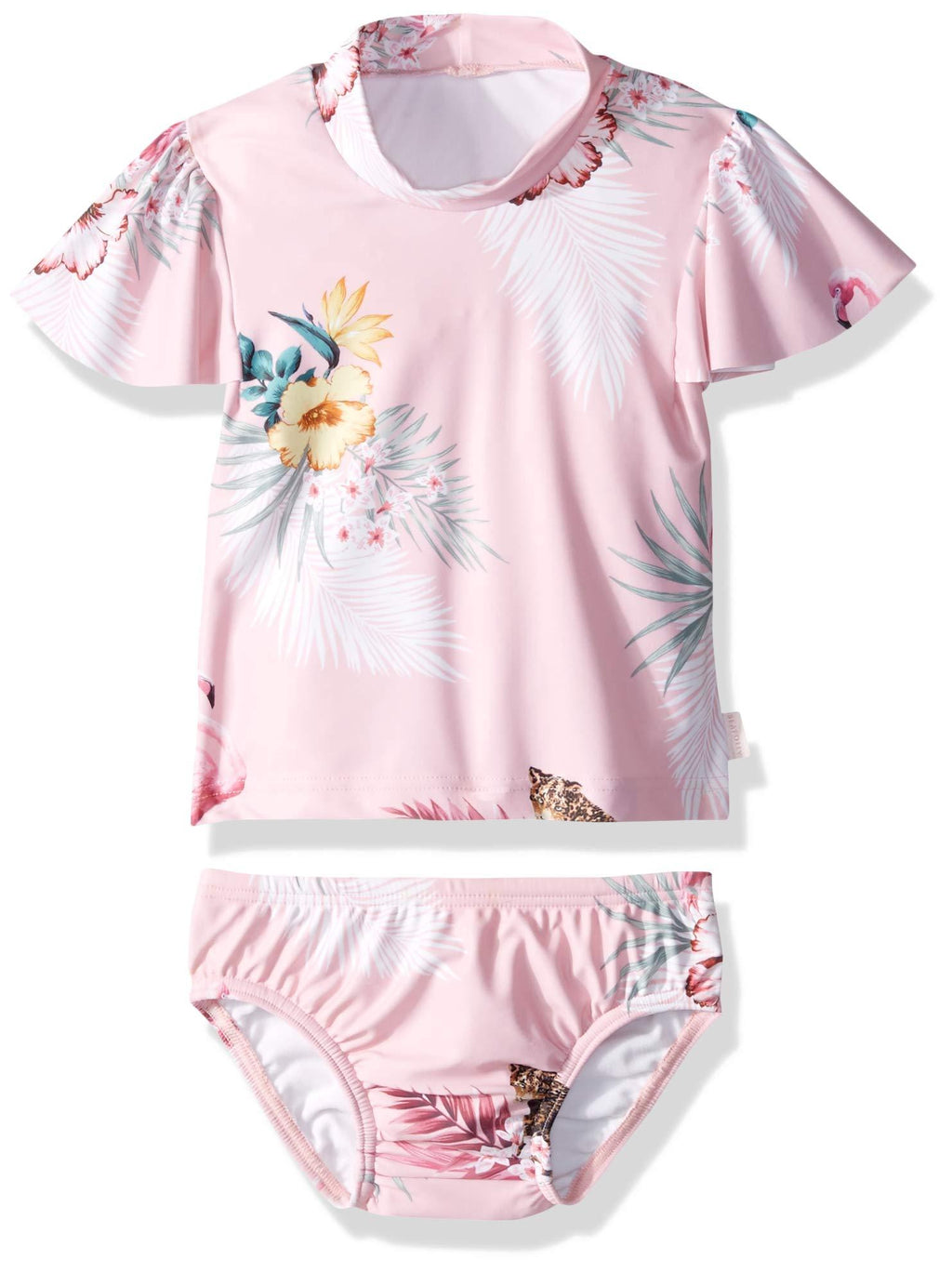 [AUSTRALIA] - Seafolly Girls' Baby Rashguard Swimsuit Set 2 Tropical Pink 