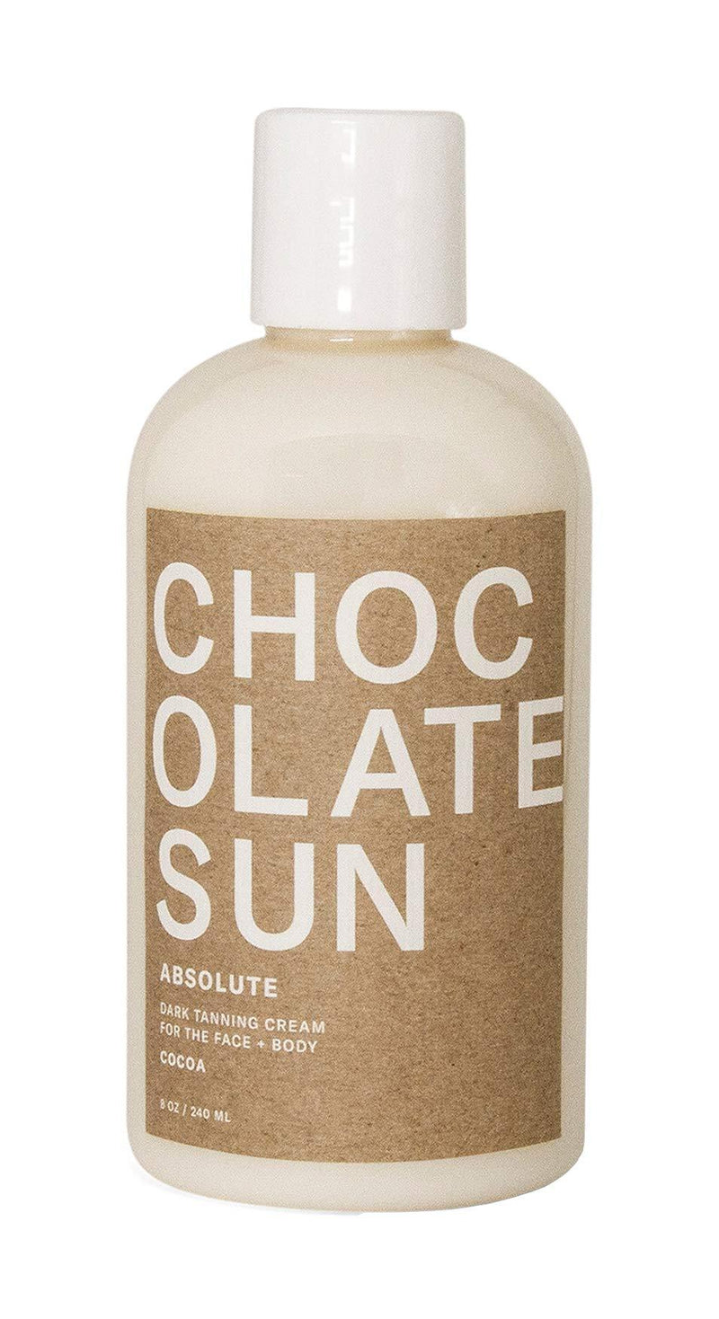 Chocolate Sun - Organic Absolute Dark Tanning Cream Face & Body (Dark Skin Tones, 8 oz) | Clean, Non-Toxic Sunless Tanning - BeesActive Australia