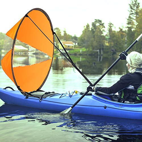 VGEBY Wind Sail, 42inch Kayak Sail Foldable Wind Paddle Adventure Sail Fold-able Downwind Sail for Kayaks, Canoes, Inflatable Boats, Paddle Board Boating Supplies - BeesActive Australia