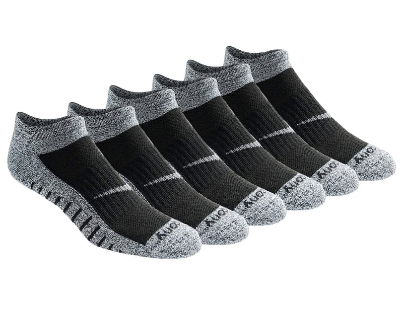 Saucony Men's Multi-pack Bolt Performance Comfort Fit No-Show Socks Shoe Size: 8-12 Black/White Assorted (6 Pairs) - BeesActive Australia