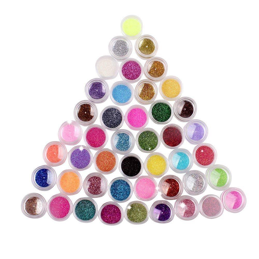 NYKKOLA 72 Colors Nail Art Make Up Body Glitter Shimmer Dust Powder Decoration - BeesActive Australia