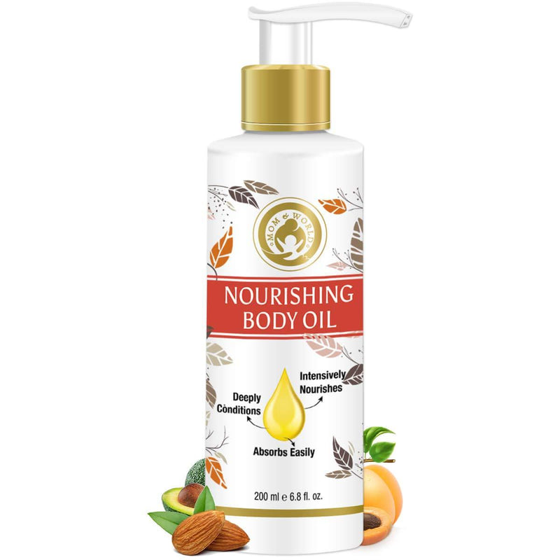 Mom & World Mother Nourishing Body Oil - 200ml - Complete Moisturising, 100% Pure Oils - No Mineral Oil - BeesActive Australia