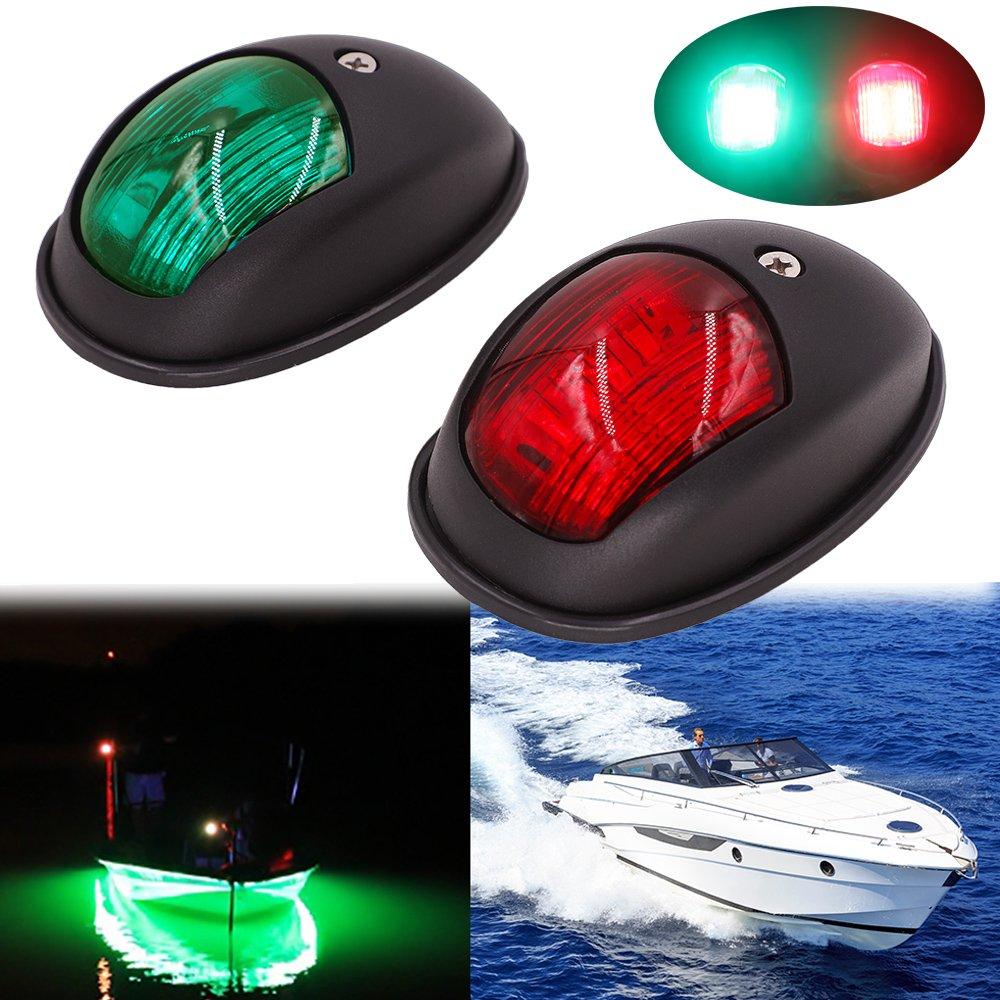 [AUSTRALIA] - Obcursco LED Boat Navigation Lights, Boat Bow Light, Marine Boat Navigation lamp. Perfect for Pontoon, Skeeter, Power Boat and Skiff Black 