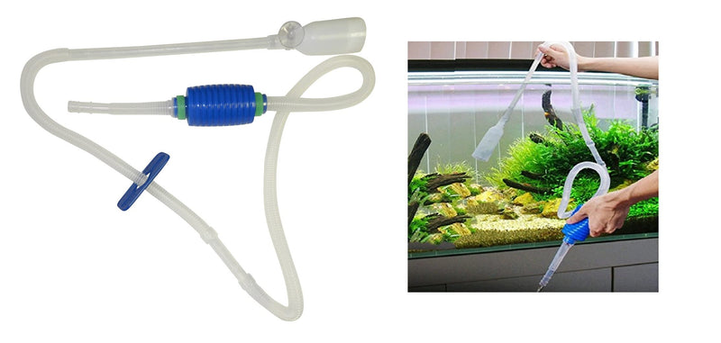Dependable Industries Aquarium Cleaner Siphon Pump Fish Tank Gravel Sand Cleaner with Long Nozzle with Water Flow Controller - BeesActive Australia