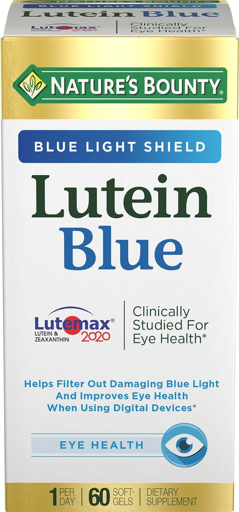 Nature's Bounty Lutein Blue Pills, Eye Health Supplements and Vitamins with Vitamin A and Zinc, Supports Vision Health, 60 Softgels 60 Count - BeesActive Australia