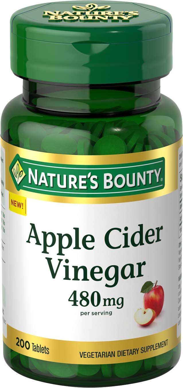 Nature's Bounty Apple Cider Vinegar Dietary Supplement, Supports Energy Levels and Metabolism, Plant Based, 480mg, 200 Tablets 200 Count (Pack of 1) - BeesActive Australia