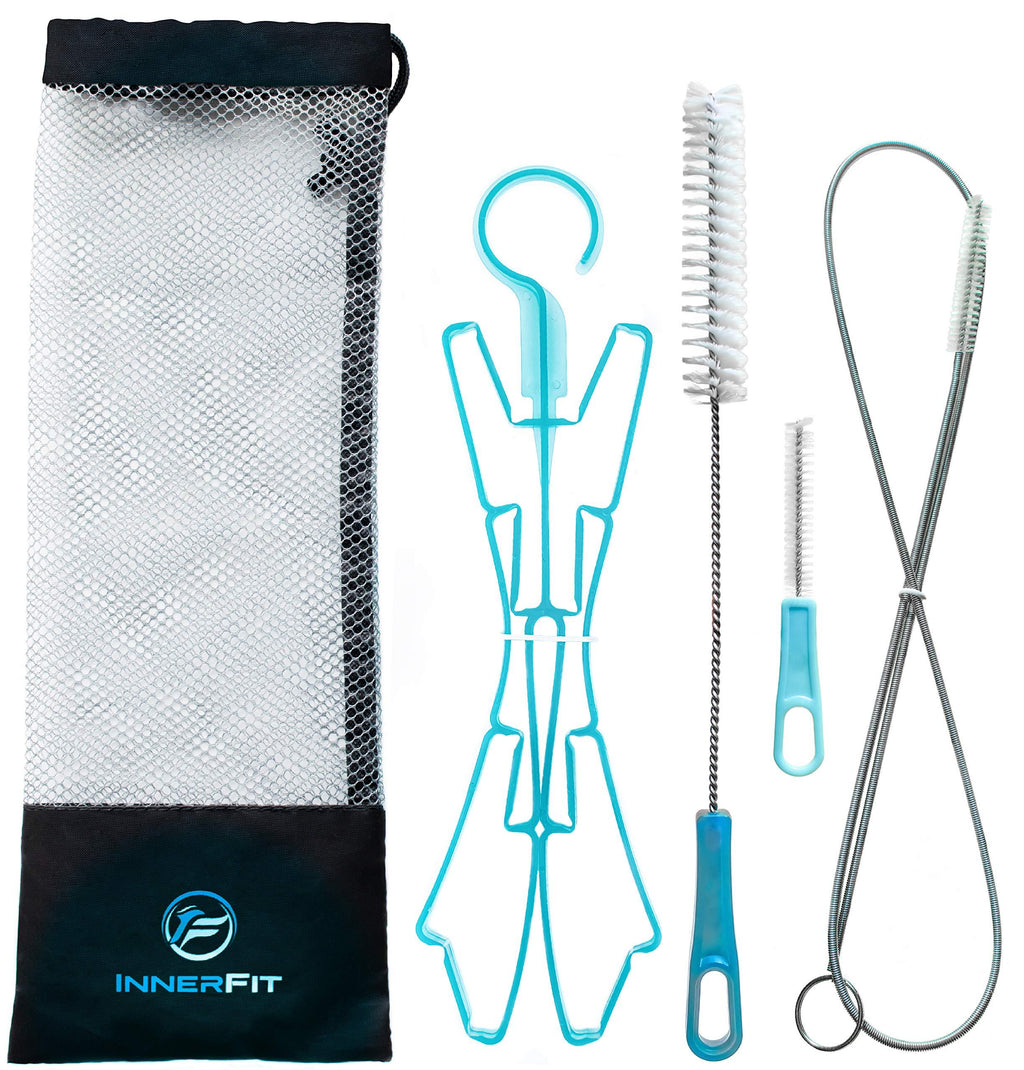 InnerFit Hydration Bladder Cleaning Kit - 5 in 1 Water Bladder Cleaning Kit for Universal Bladders - 3 Brushes - 1 Collapsible Frame - 1 Carrying Pouch - BeesActive Australia