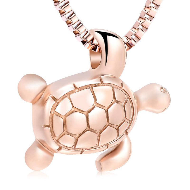 XSMZB Sea Turtle Cremation Jewelry for Ashes Urn Necklace for Ashes Cremation Jewelry for Ashes Necklace for Men Women Memorial Ash Keepsake Pendant Big Rose Gold - BeesActive Australia