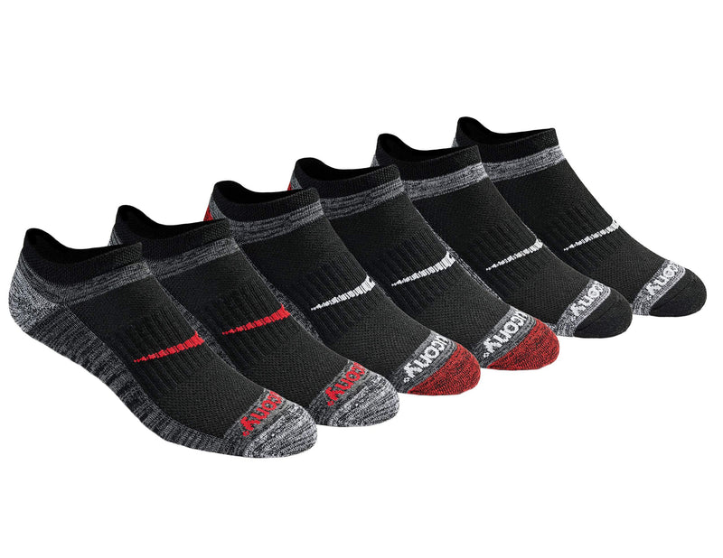 [AUSTRALIA] - Saucony mens Multi-pack Firework Ventilating Performance Comfort No-show Socks Shoe Size: 8-12 Red Assorted (6 Pairs) 