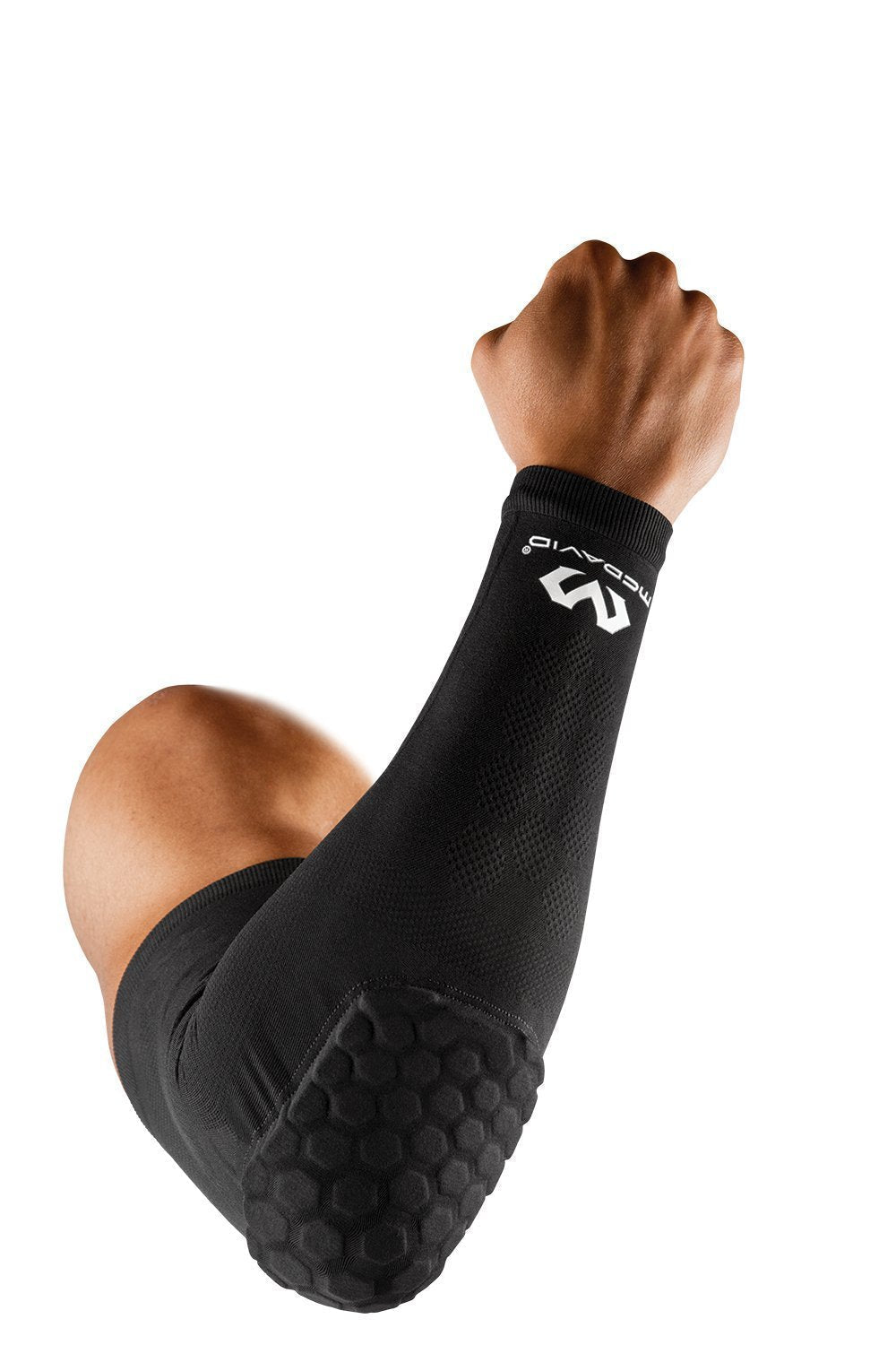 McDavid Elite Hex Arm Sleeve, Protective Padded Arm Sleeve for Basketball, Football or Any Body Contact Sport, Single Sleeve Large Black - BeesActive Australia