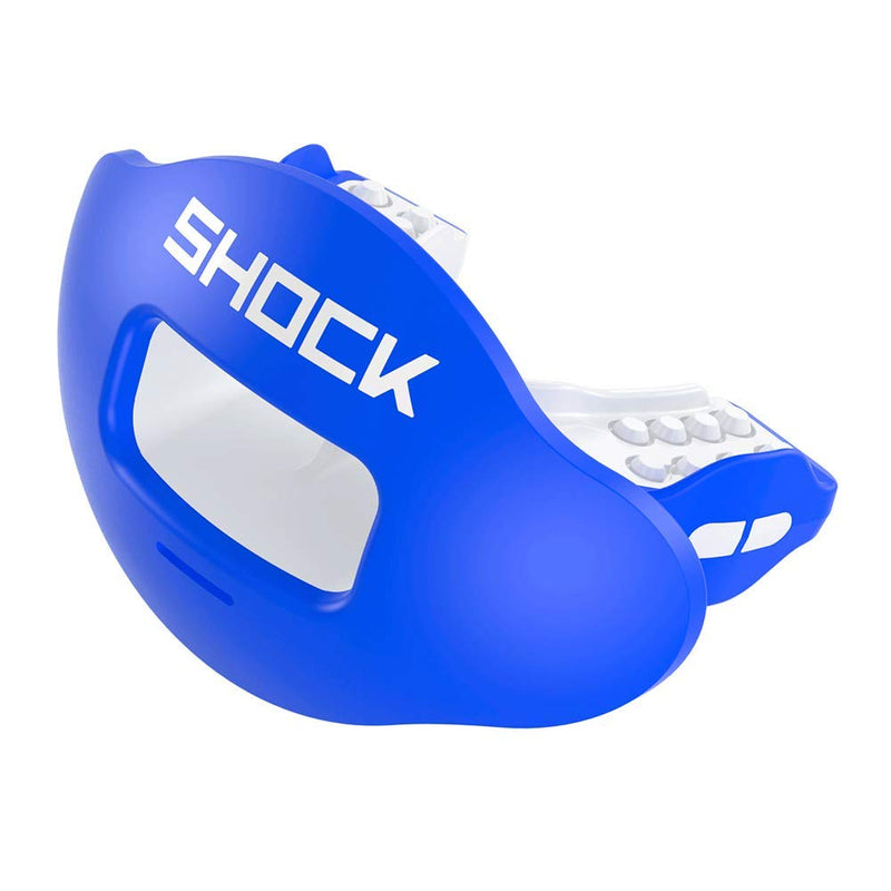 Shock Doctor Max Airflow 2.0 Lip Guard / Mouth Guard. Football Mouthguard 3500. For Youth and Adults OSFA. Breathable Wide Opening Mouthpiece. Helmet Strap Included Royal - BeesActive Australia