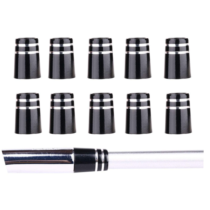 Sword &Shield sports 10Pcs New Black Golf Ferrule .355 for Taper Tip Iron Wedge Bright Silver - BeesActive Australia