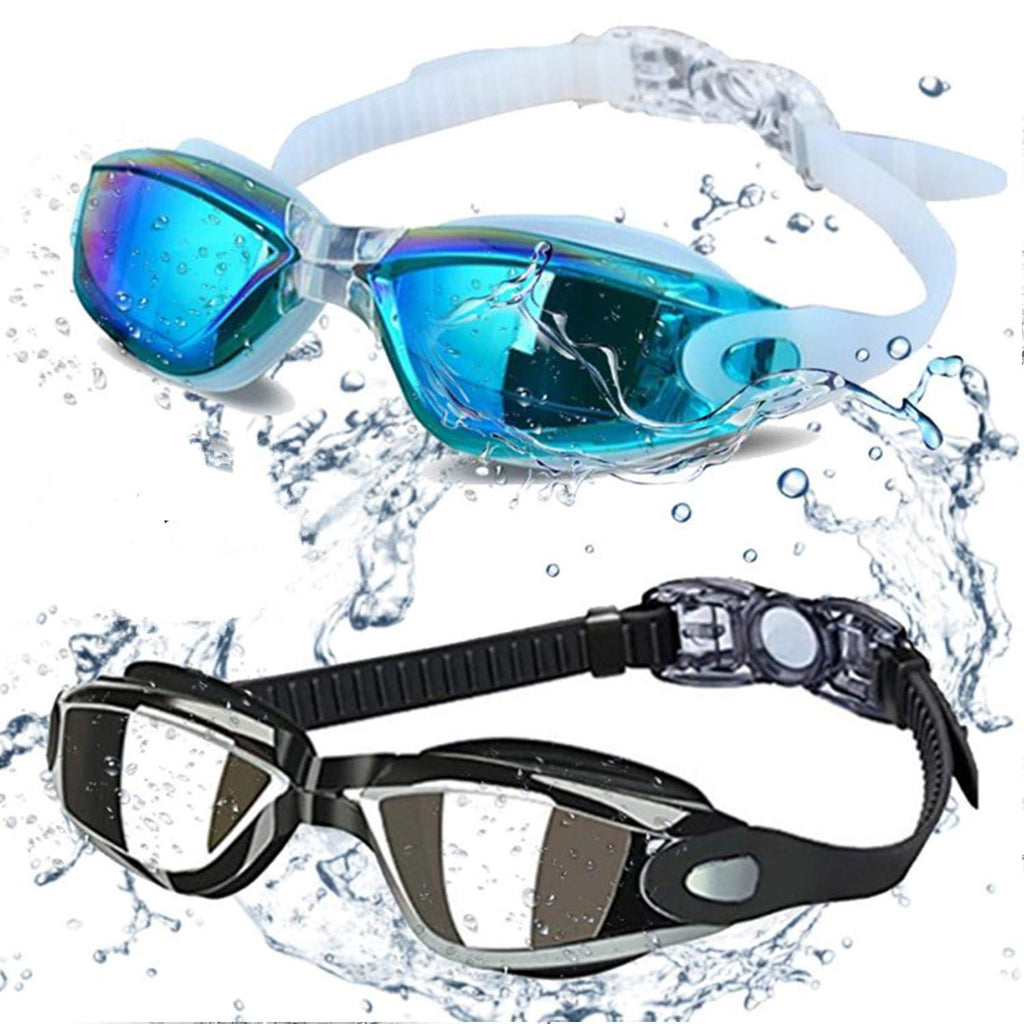 ALLPAIPAI Swim Goggles - Swimming Goggles,Pack of 2 Professional Anti Fog No Leaking UV Protection Wide View Swim Goggles For Women Men Adult Youth Kids - BeesActive Australia