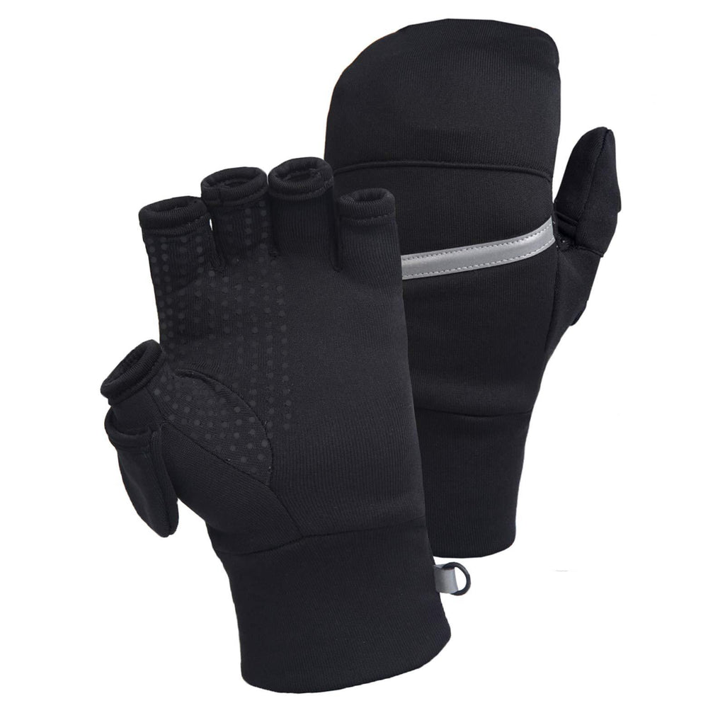 [AUSTRALIA] - TrailHeads Men's Power Stretch Convertible Mittens | Fingerless Gloves Medium/Large 