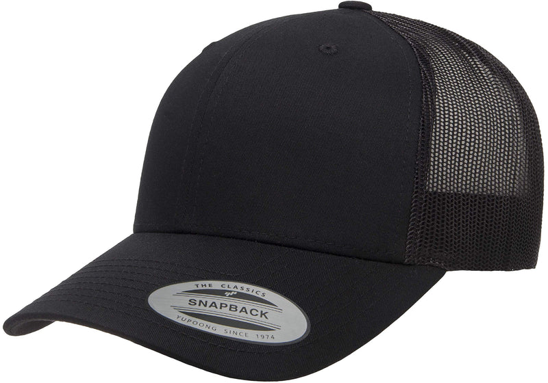 YP Classics Retro Trucker Cap Black - BeesActive Australia