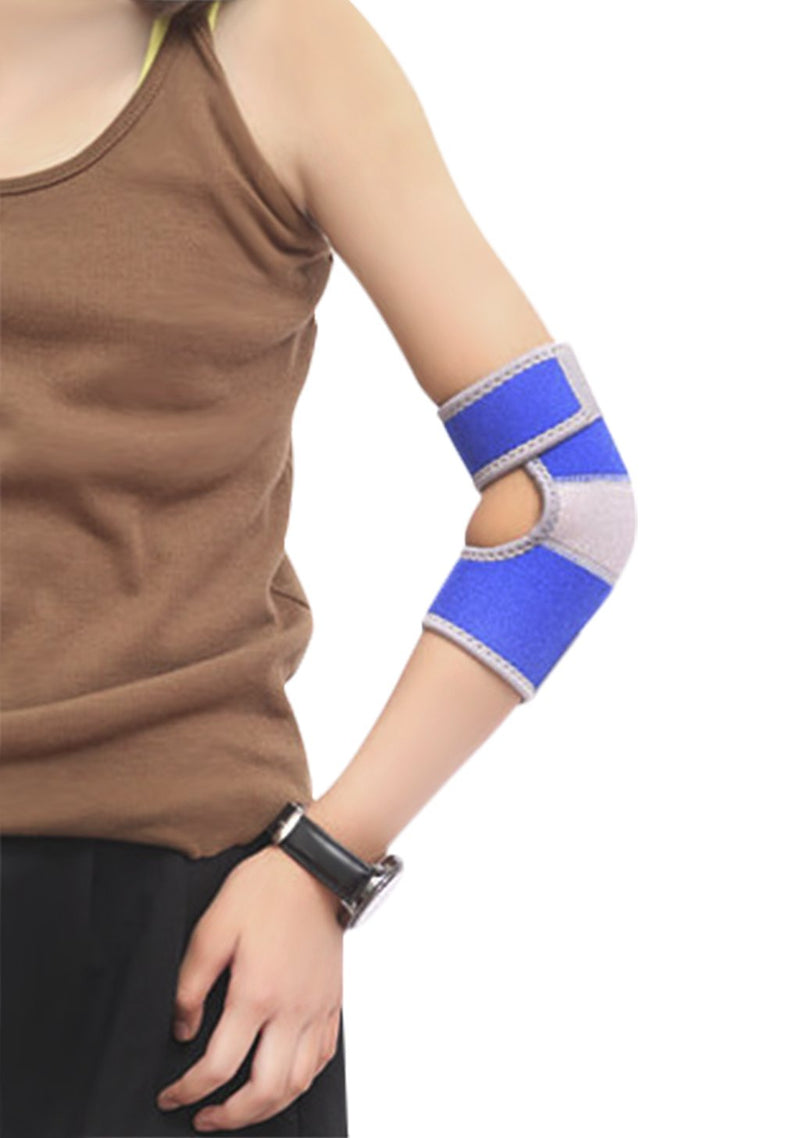 Kids Elbow Support Brace Girls Boys Breathable Sport Protector Compression Elbow Sleeve Adjustable Neoprene Elbow Brace Football Cycling Arm Wrap Elbow Support Injury Elbow Pad Guard Bandage blue - BeesActive Australia