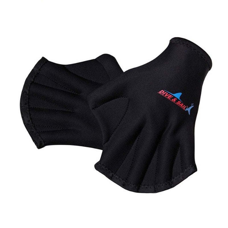 WINOMO 1 Pair Webbed Swimming Gloves Aquatic Traning Fit Paddles Water Resistance Diving Hand Web (Black) - BeesActive Australia