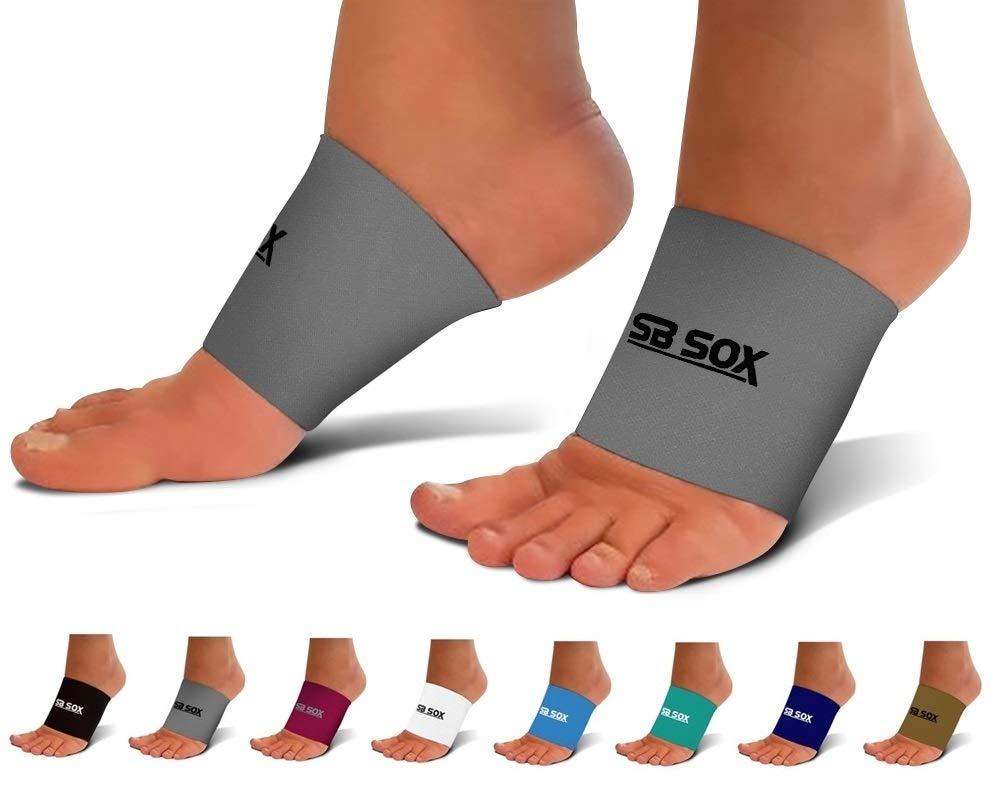 SB SOX Compression Arch Sleeves for Men & Women - Perfect Option to Our Plantar Fasciitis Socks - For Plantar Fasciitis Pain Relief and Treatment for Everyday Use with Arch Support Gray Small - BeesActive Australia