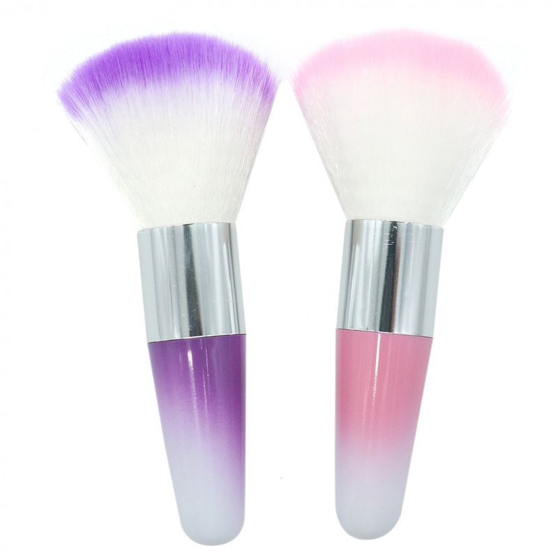 Buorsa 2Pack Nail Art Dust Brush,Nails Polish Remover for Acrylic and Makeup Powder Blush Brushes (Pink, Purple) - BeesActive Australia