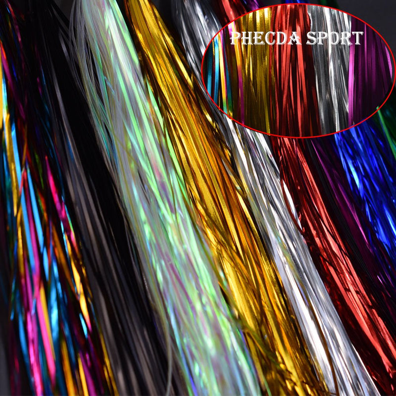 Phecda Sport 10 Packs 1MM Width Crystal Flash Tinsel Flashabou Tinsel Fly Tying Material 10 Packs-10 Colors - BeesActive Australia