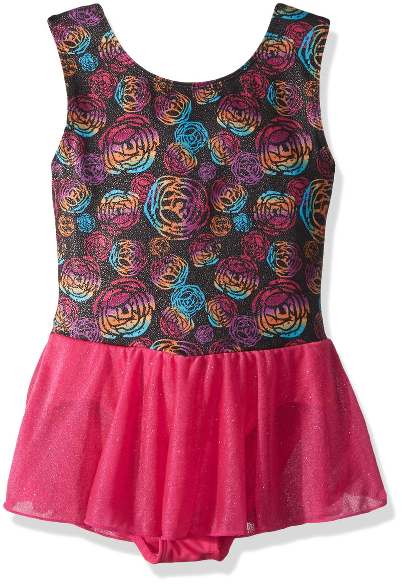 [AUSTRALIA] - Jacques Moret Girls' Classic Tank Skirted Leotard Small Ombre Roses 