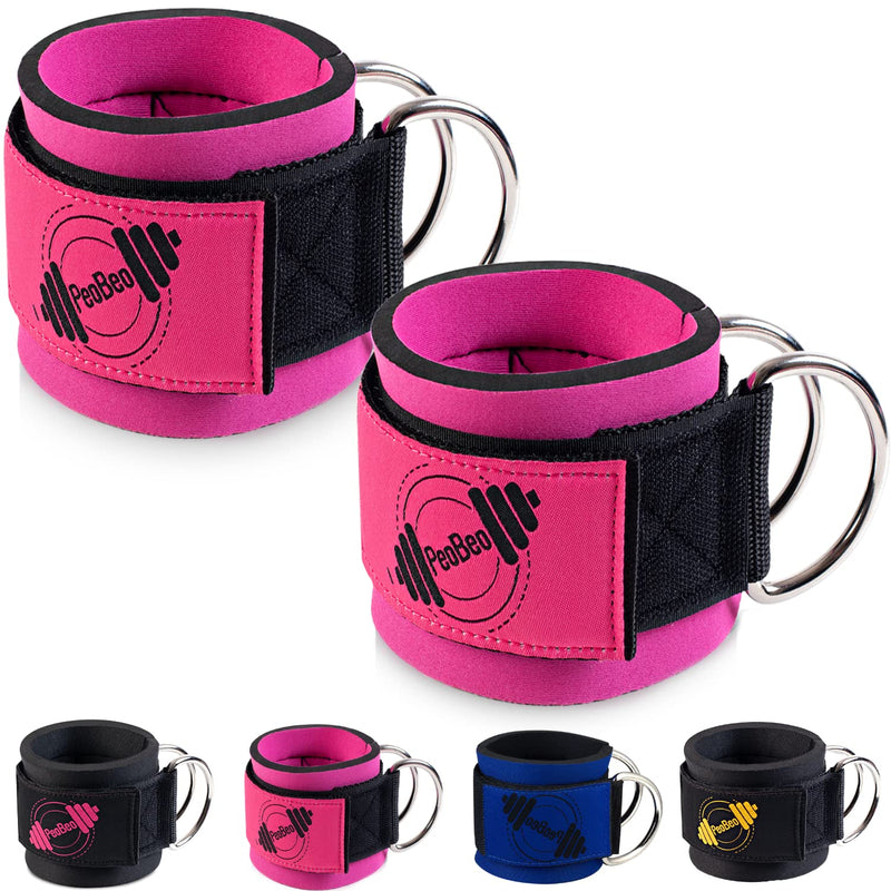 PeoBeo Ankle Strap for Cable Machine Cable Attachments for Gym Ankle Straps for Cable Machines Straps Foot Straps for Cable Machine Attachment Glute Machine Gym Accessories for Women Pink - BeesActive Australia