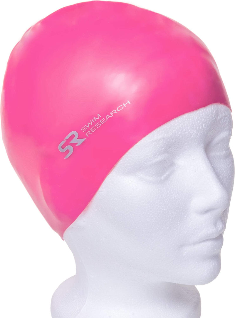 Swim Research Durable Hypoallergenic Silicone Swim Cap - Solid Colors Pink-2PK - BeesActive Australia