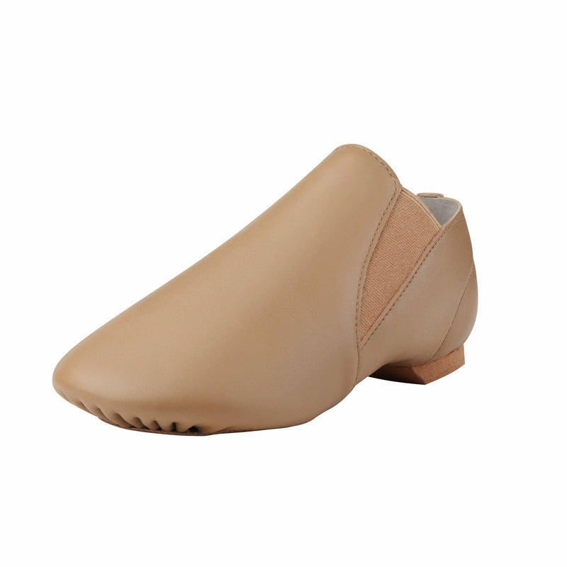 [AUSTRALIA] - Dynadans Women's Leather Upper Slip-on Jazz Shoe with Elastics 8 Women/7.5 Men Brown 