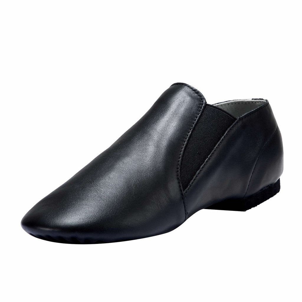 [AUSTRALIA] - Dynadans Women's Leather Upper Slip-on Jazz Shoe with Elastics 9 Women/8.5 Men Black 