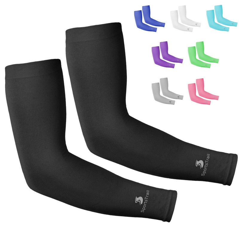 Cooling Arm Sleeves for Men & Women – Sports Arm Sleeve and Tattoo Sleeve Covers by SportsTrail Black 1 Pair - BeesActive Australia
