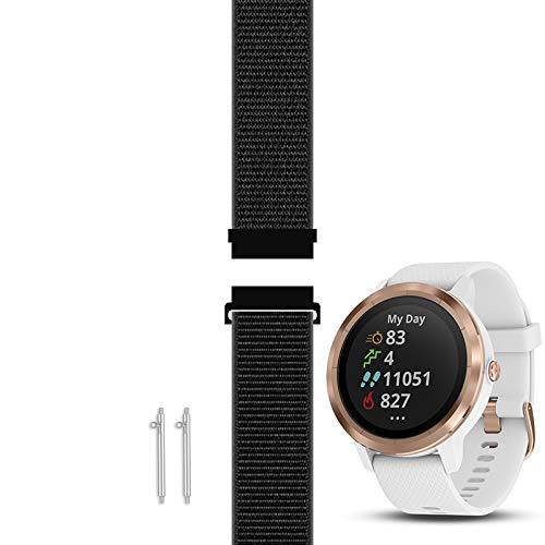 [AUSTRALIA] - C2D Joy Compatible with Garmin Vivoactive 3 (Music) and Vivomove (HR) Replacement Band with Custom Quick Release Spring Bar, Sport Mesh Strap Nylon Weave Watchband for Sports - S/M Medium (Fits 6.1"-8.5" wrists) 10# Dark Black 